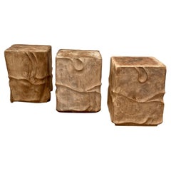  Set of 3 Rustic, Solid Wooden Blocks