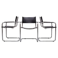 Lot de 4 fauteuils S34, conçus par Mart Stam, fabriqués en Italie dans les années 1970