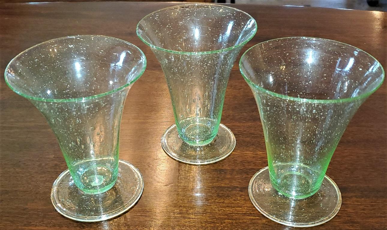 Italian Set of 3 Salviati Venetian Glass Sundaes