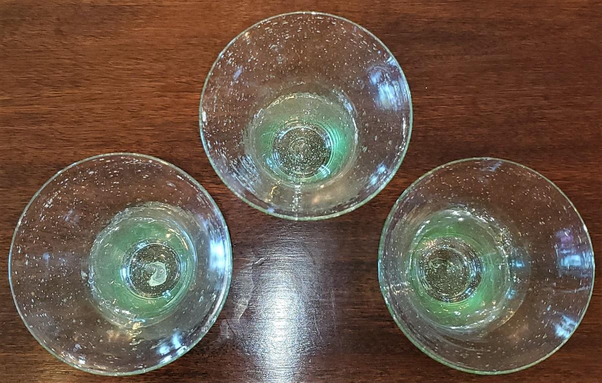 Hand-Crafted Set of 3 Salviati Venetian Glass Sundaes