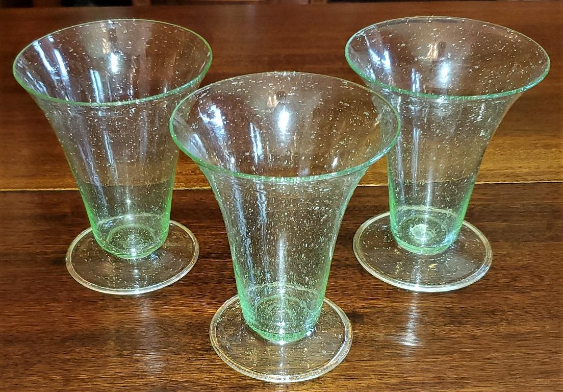 20th Century Set of 3 Salviati Venetian Glass Sundaes