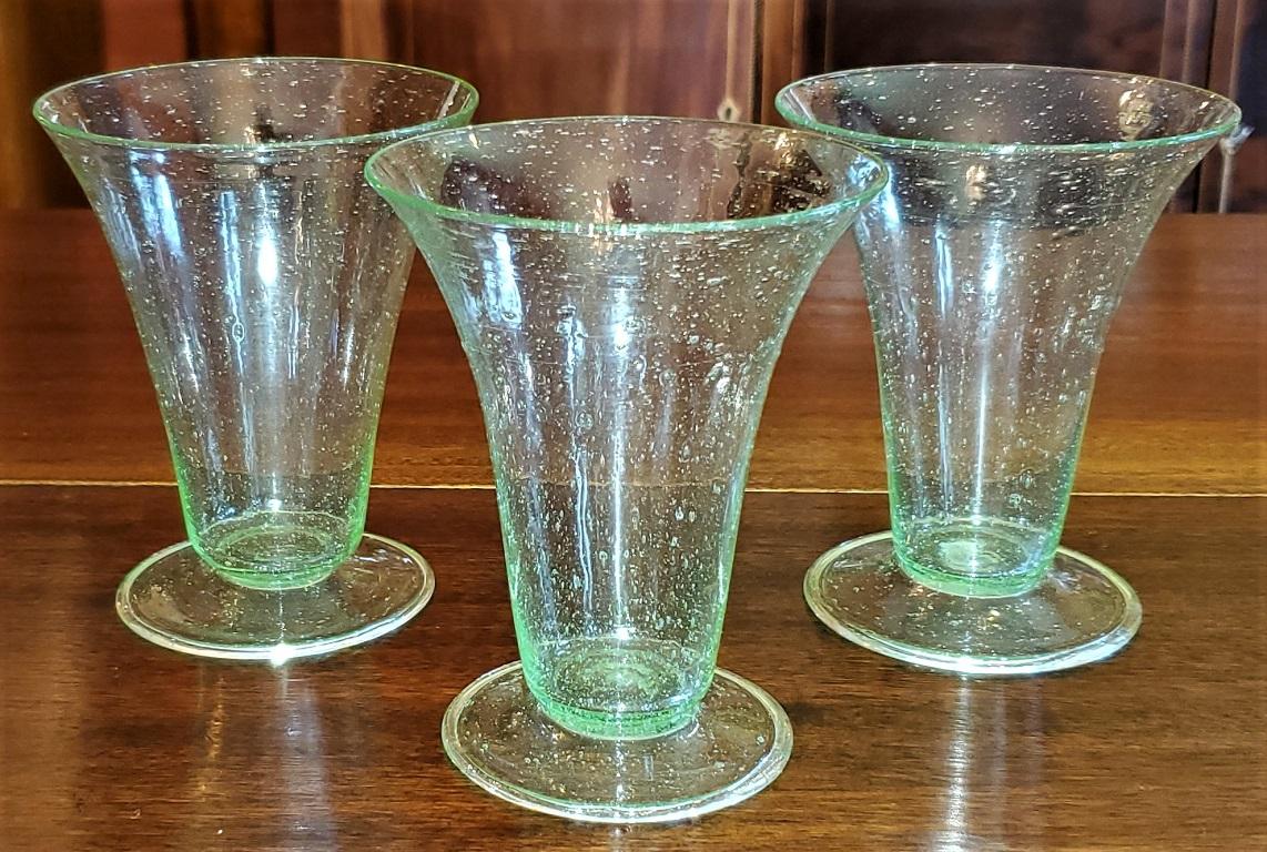 Blown Glass Set of 3 Salviati Venetian Glass Sundaes