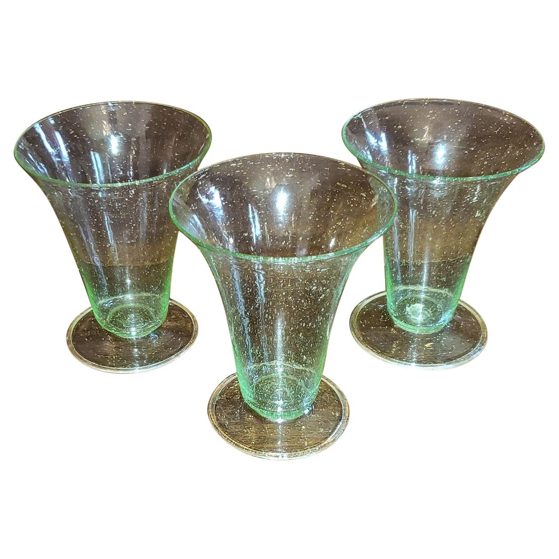 Set of 3 Salviati Venetian Glass Sundaes