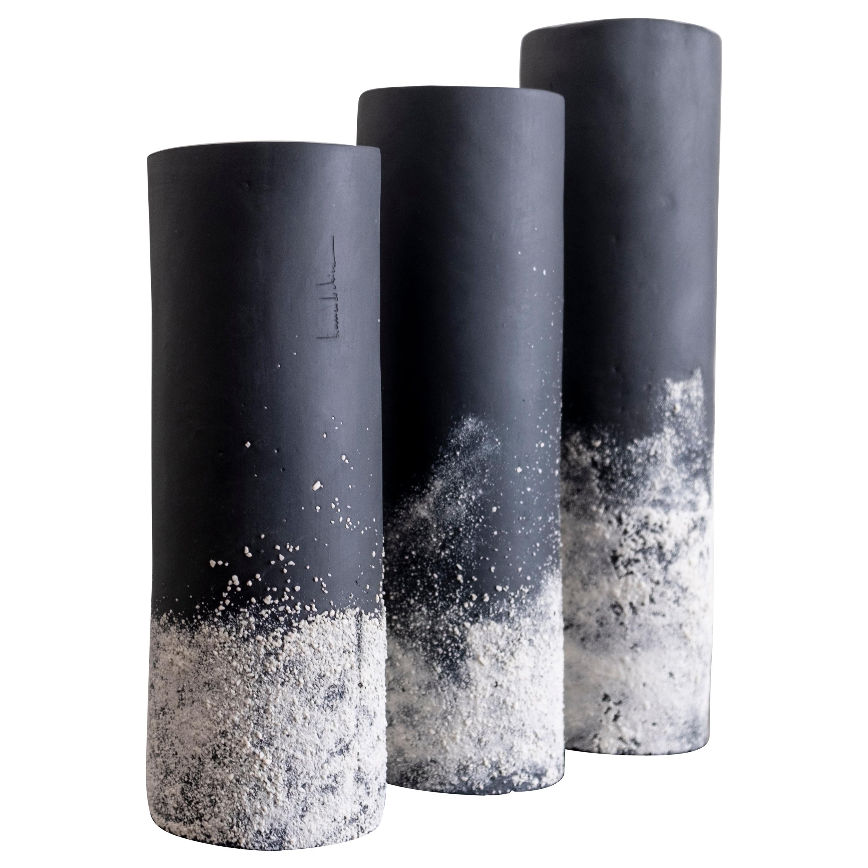 Set of 3 Sand Vases by Biancodichina For Sale