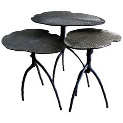 Ensemble de 3 tables d'appoint Sauvage Fossil de Plumbum