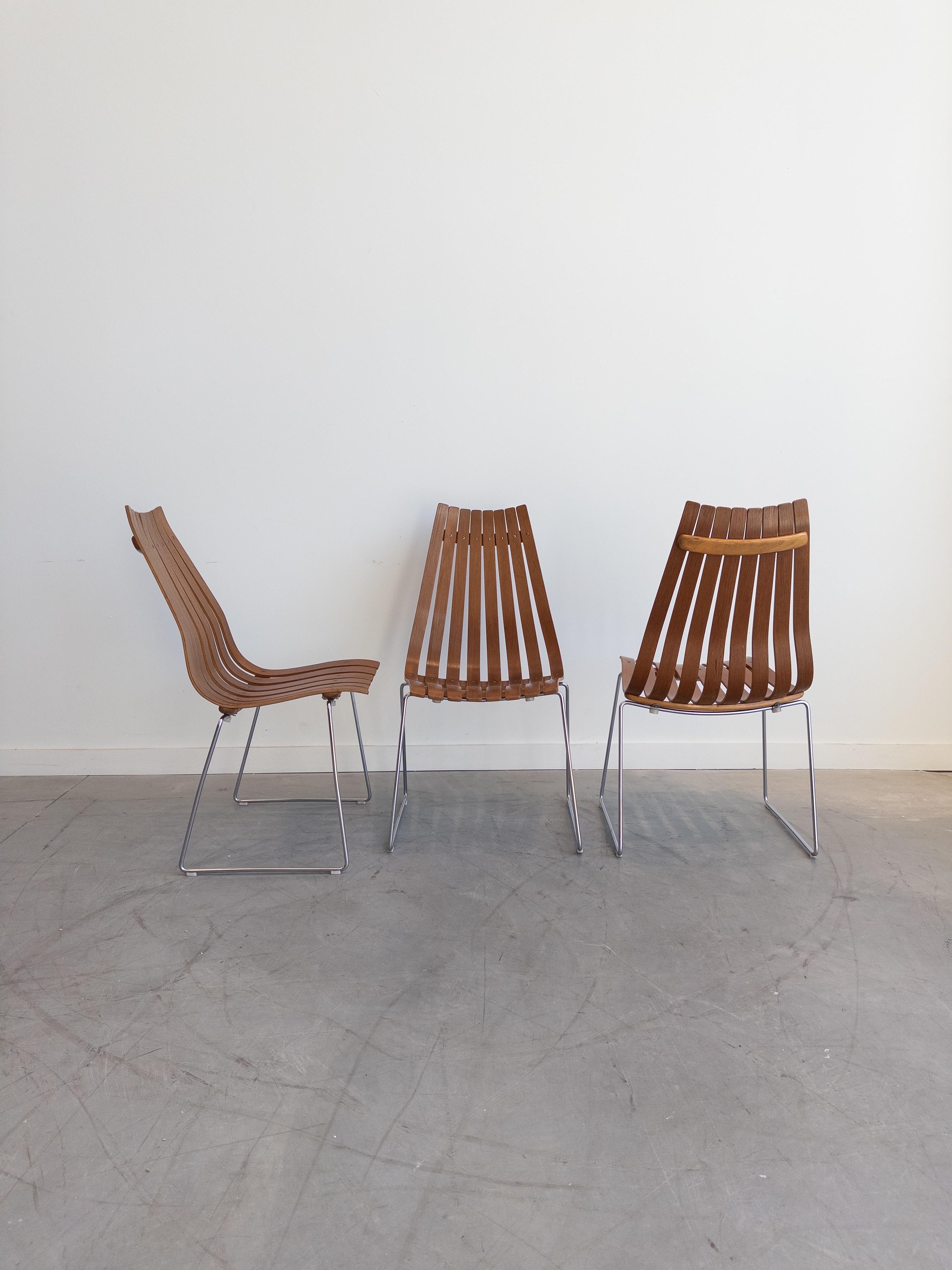 Satz von 3 Stühlen „Scandia“ von Hans Brattrud für Hove Mobler, 1960 (Moderne der Mitte des Jahrhunderts) im Angebot