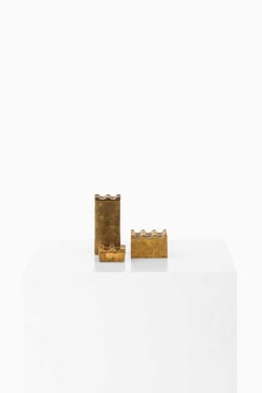 Set di 3 posacenere in stile scandinavo moderno in ottone, anni '60
