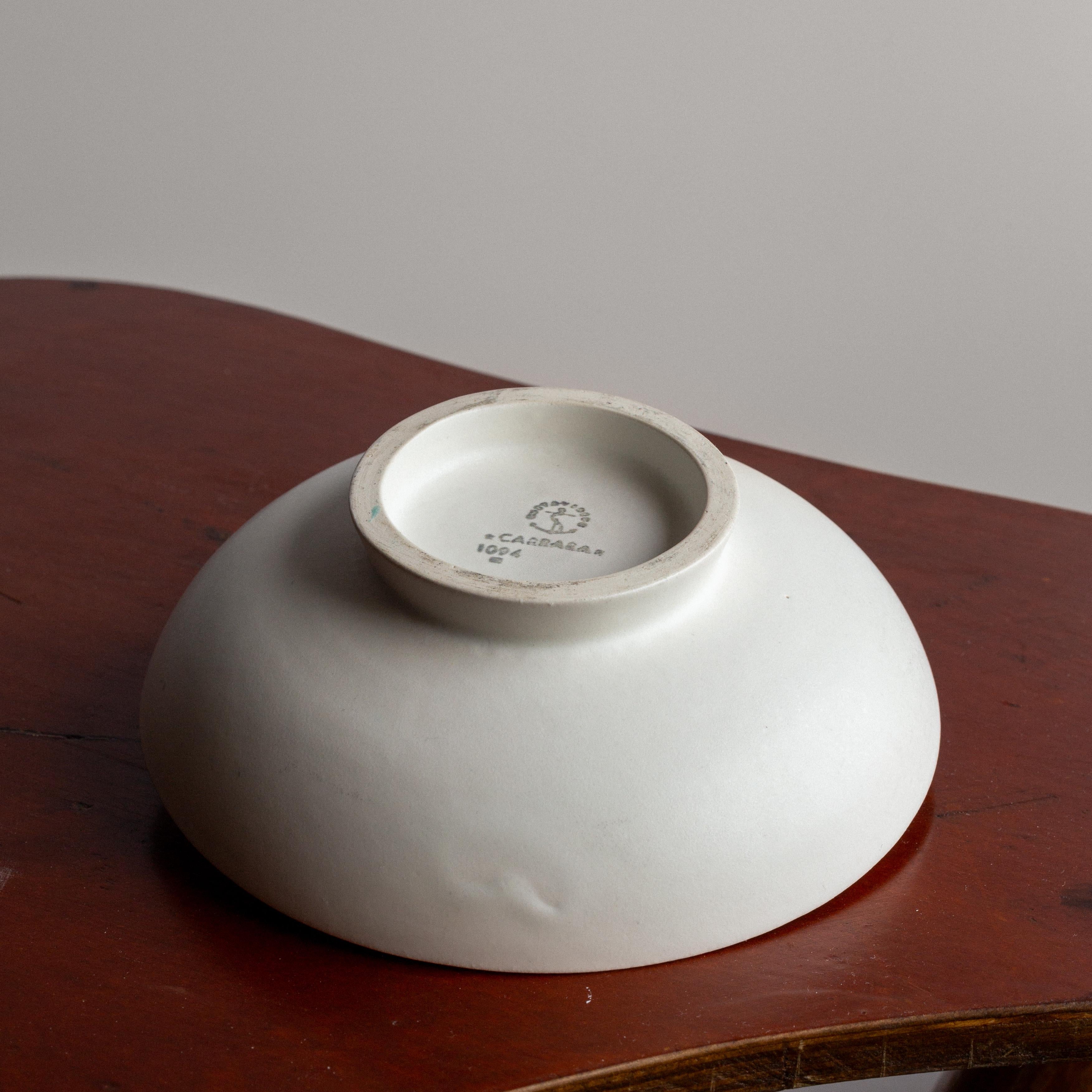 Set of 3 Scandinavian Modern 'Carrara' Vases & Bowl by Wilhelm Kåge, Gustavsberg 5