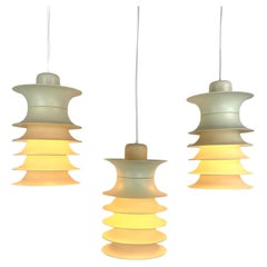 Set of 3 Scandinavian Space Age pendants by Strini, Denmark Set of 3 Scandinavian Space Age pendants by Strini, Denmark