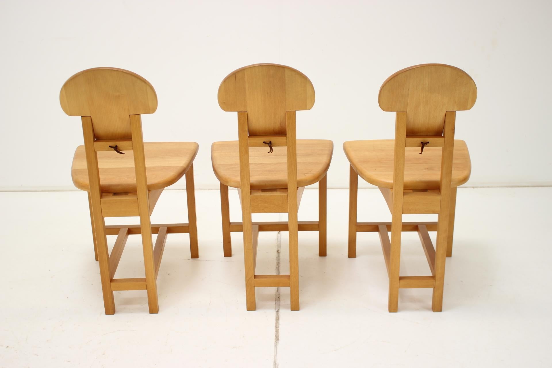 Fin du 20e siècle Ensemble de 3 chaises de style scandinave, Finlande, 1970 en vente