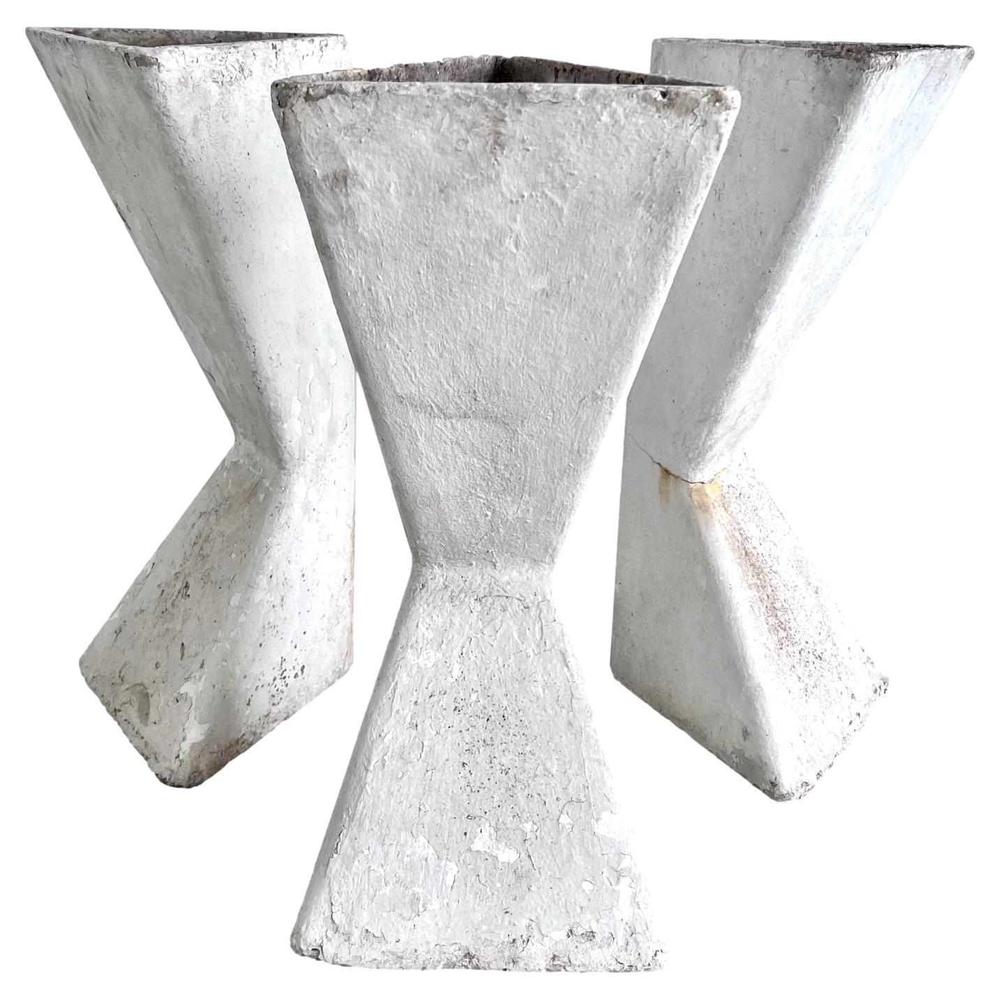Set of 3 Sculptural Triangular Planters by Willy Guhl, 1960s