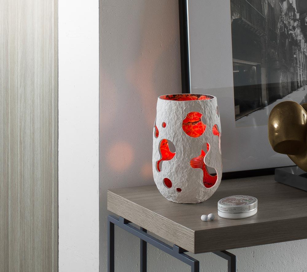 Lithuanian Set Of 3 Sculptural White Lantern Vases by Donatas Zukauskas For Sale