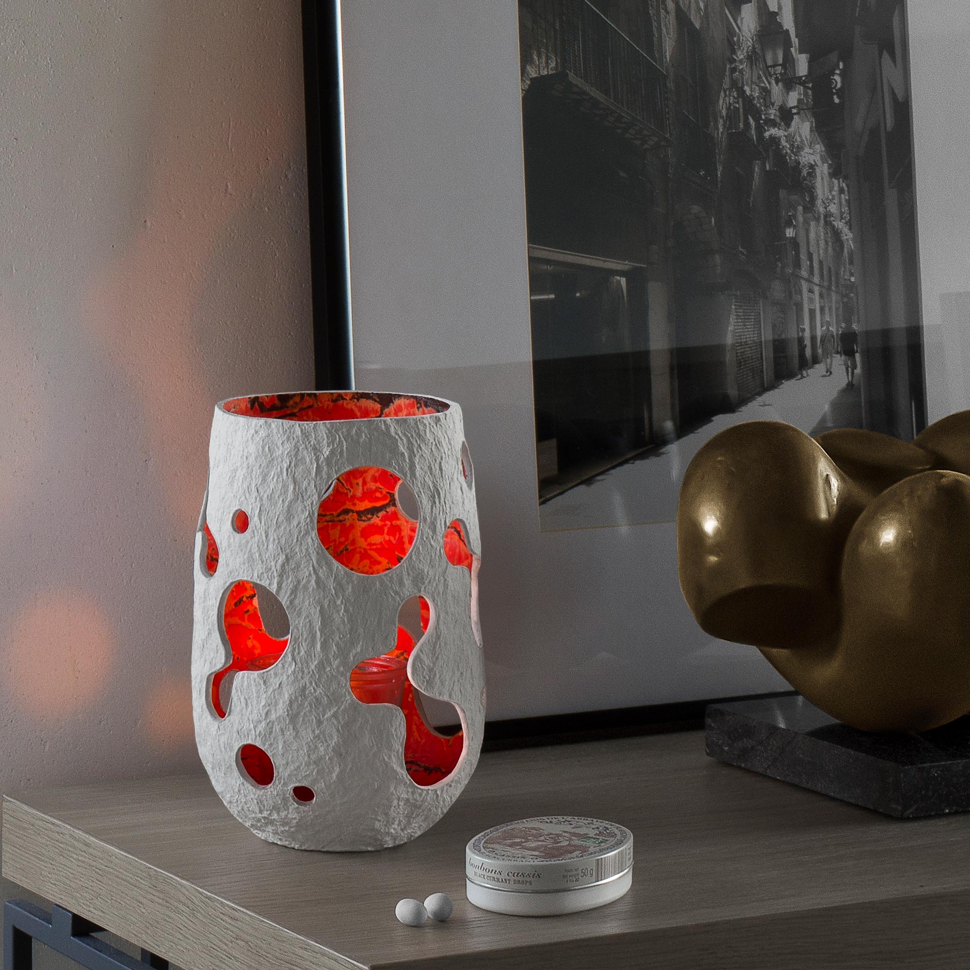 Other Set Of 3 Sculptural White Lantern Vases by Donatas Zukauskas For Sale