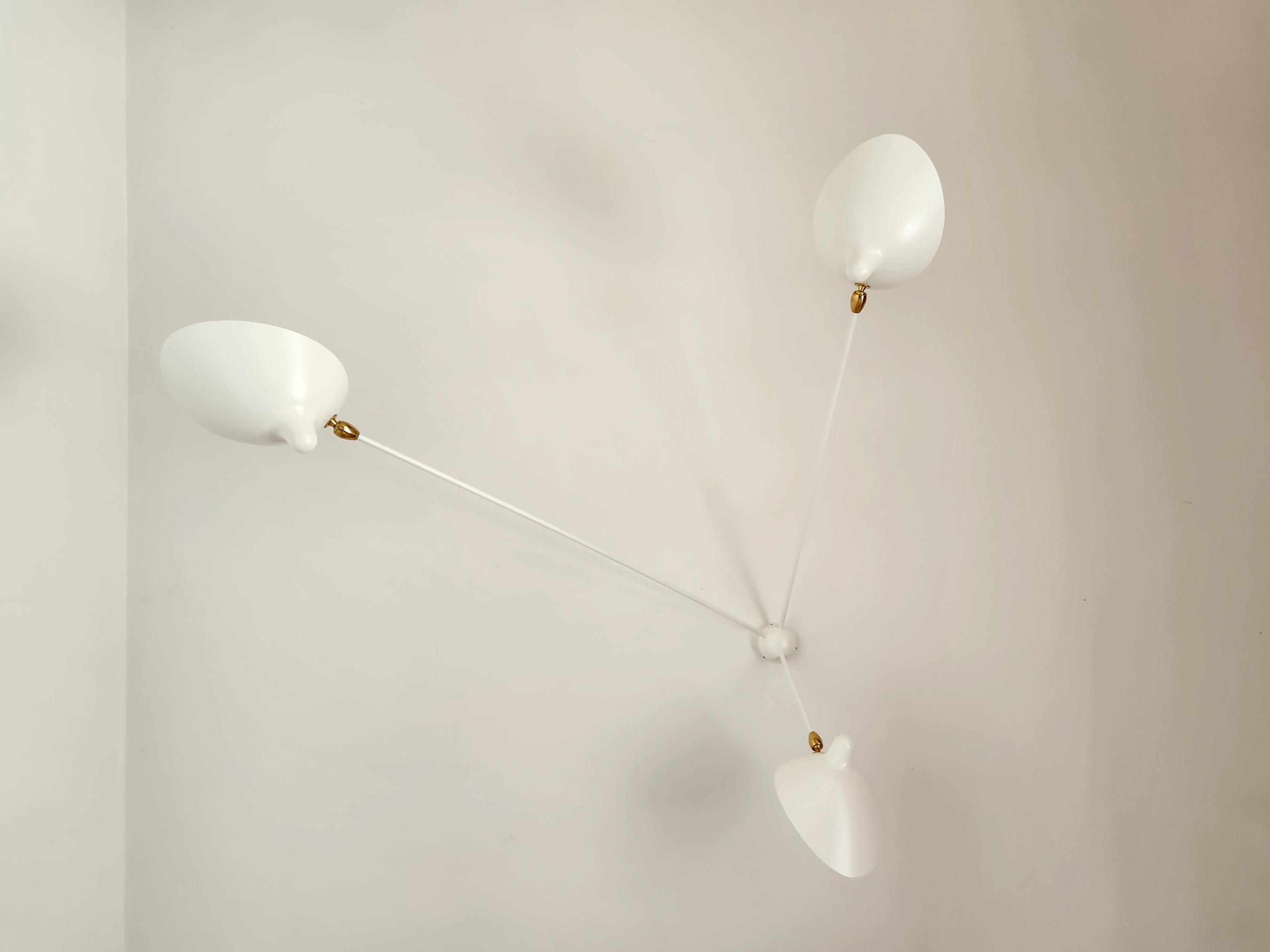 Serge Mouille - 3  3-Arm Spider Sconces in White - IN STOCK! For Sale 1