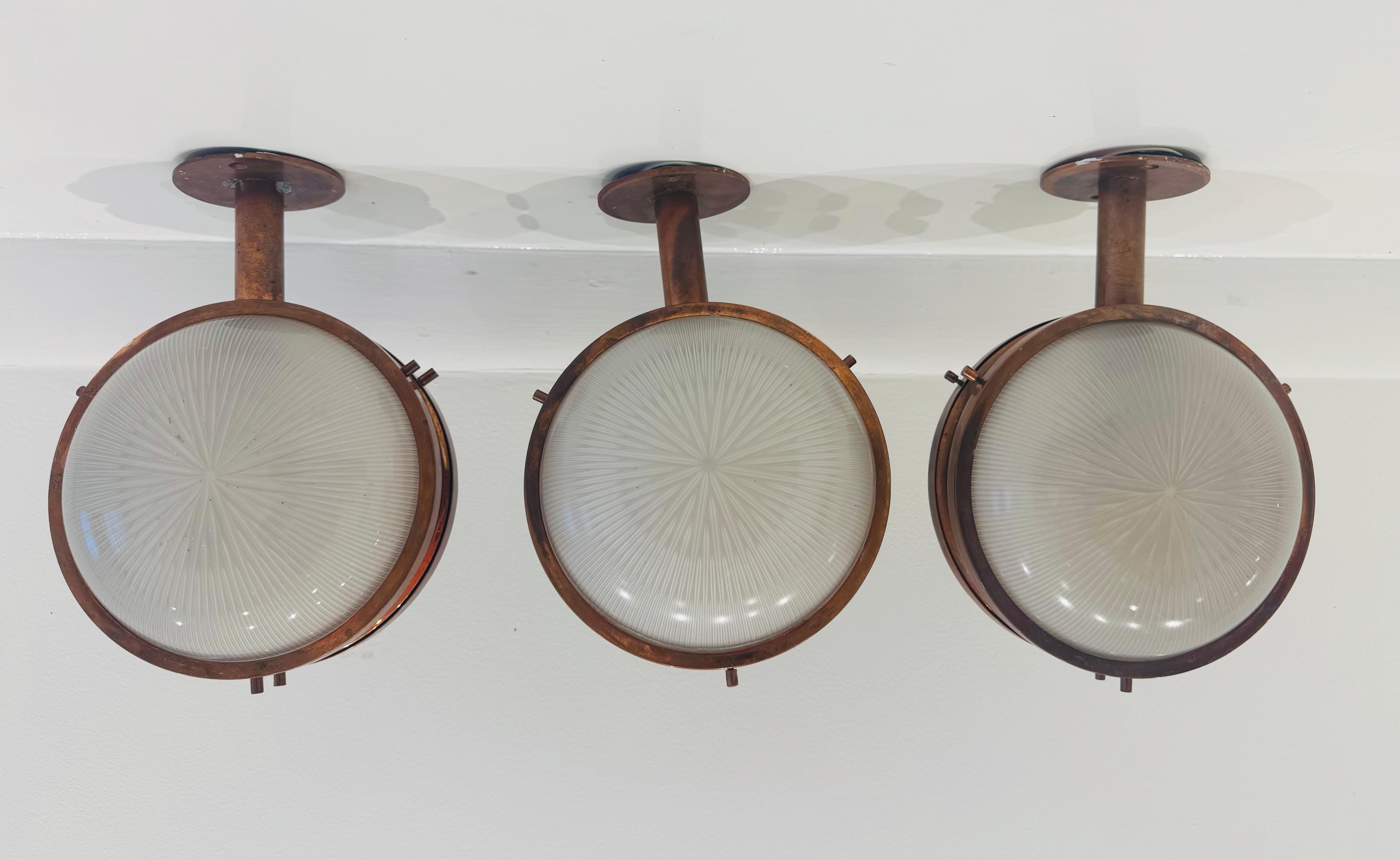 Metà XX secolo Set di 3 lampade Artemide 1960 di Sergio Mazza in vendita