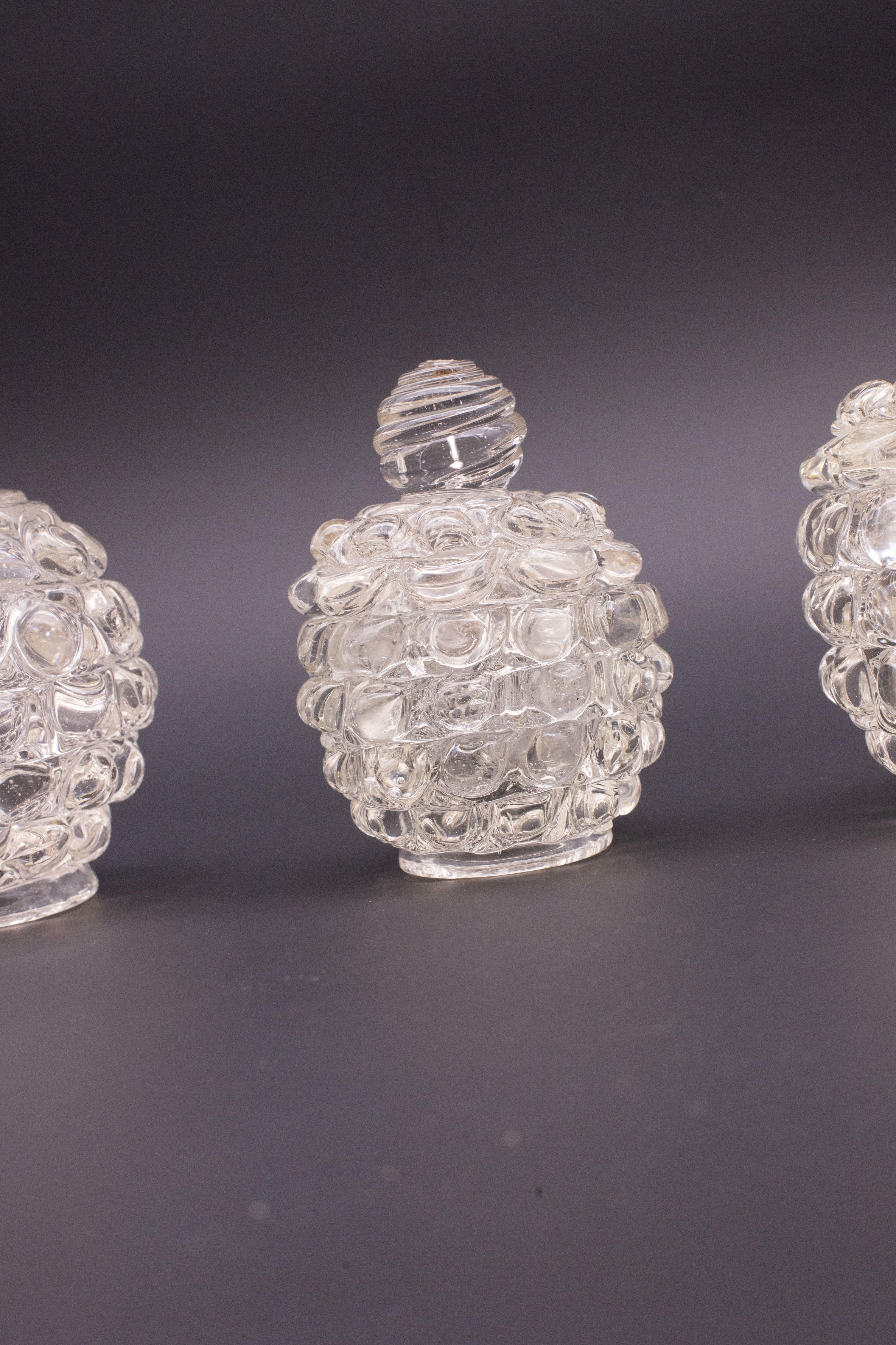 Mid-20th Century Set of 3 Series Lenti Vase Barovier & Toso Italy, Murano Glass, 1940s For Sale
