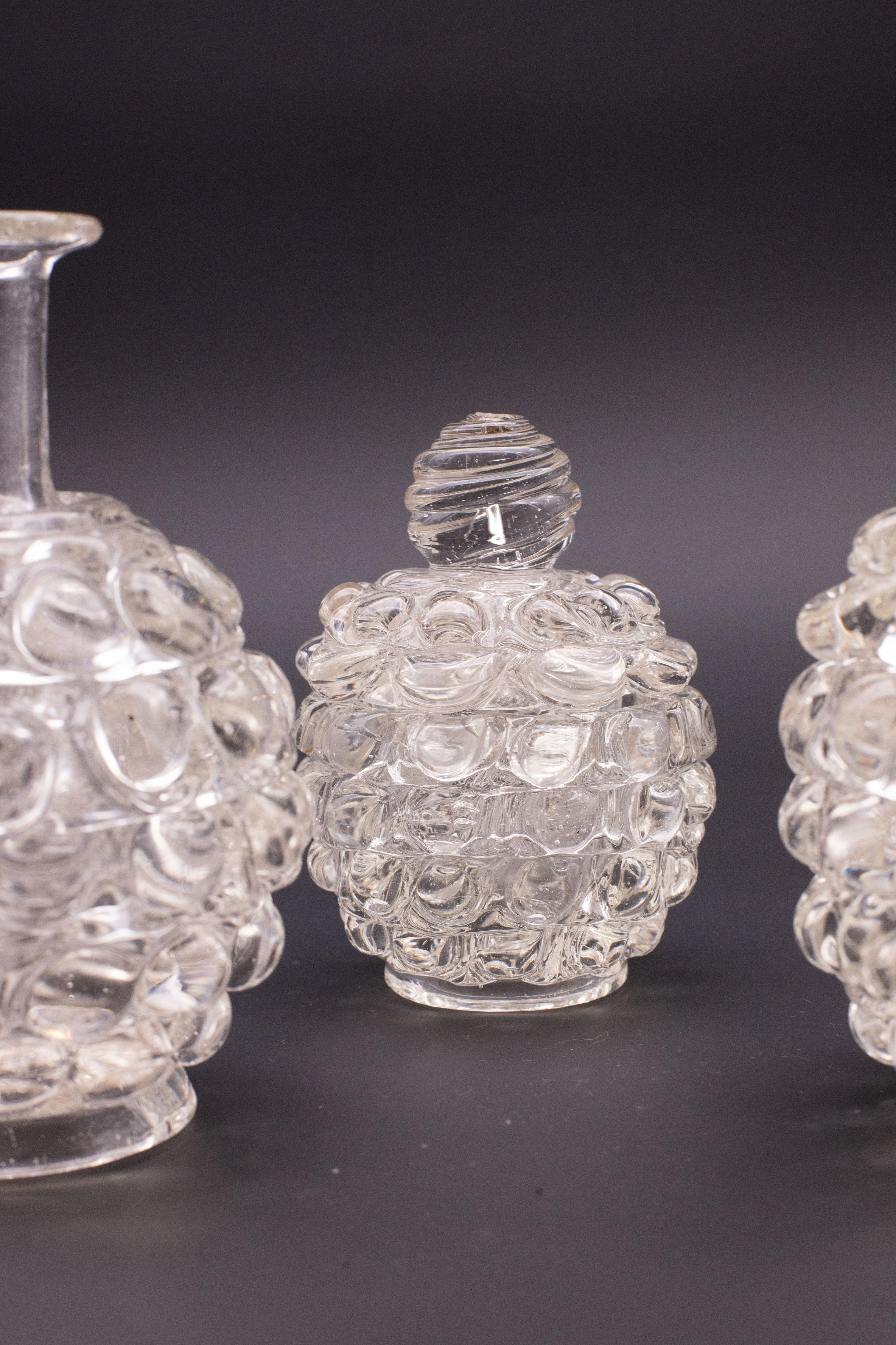 Set of 3 Series Lenti Vase Barovier & Toso Italy, Murano Glass, 1940s For Sale 3