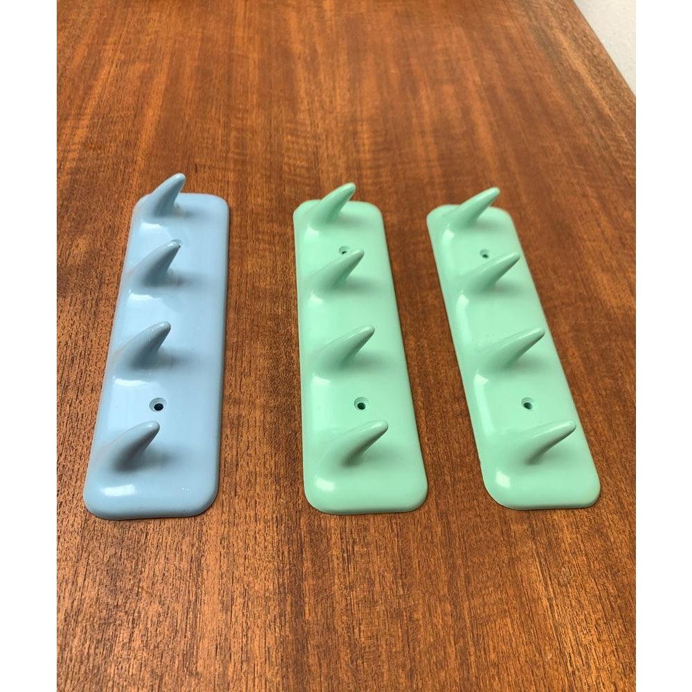 Mid-Century Modern Set of 3 Sesia Hook Bar Warderobe or Towel Holder from CM Brevettato, 1960s For Sale