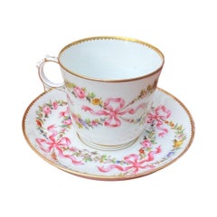 Set of 3 Sèvres Porcelain Cups & Saucers “Marie-Antoinette”, c.1900