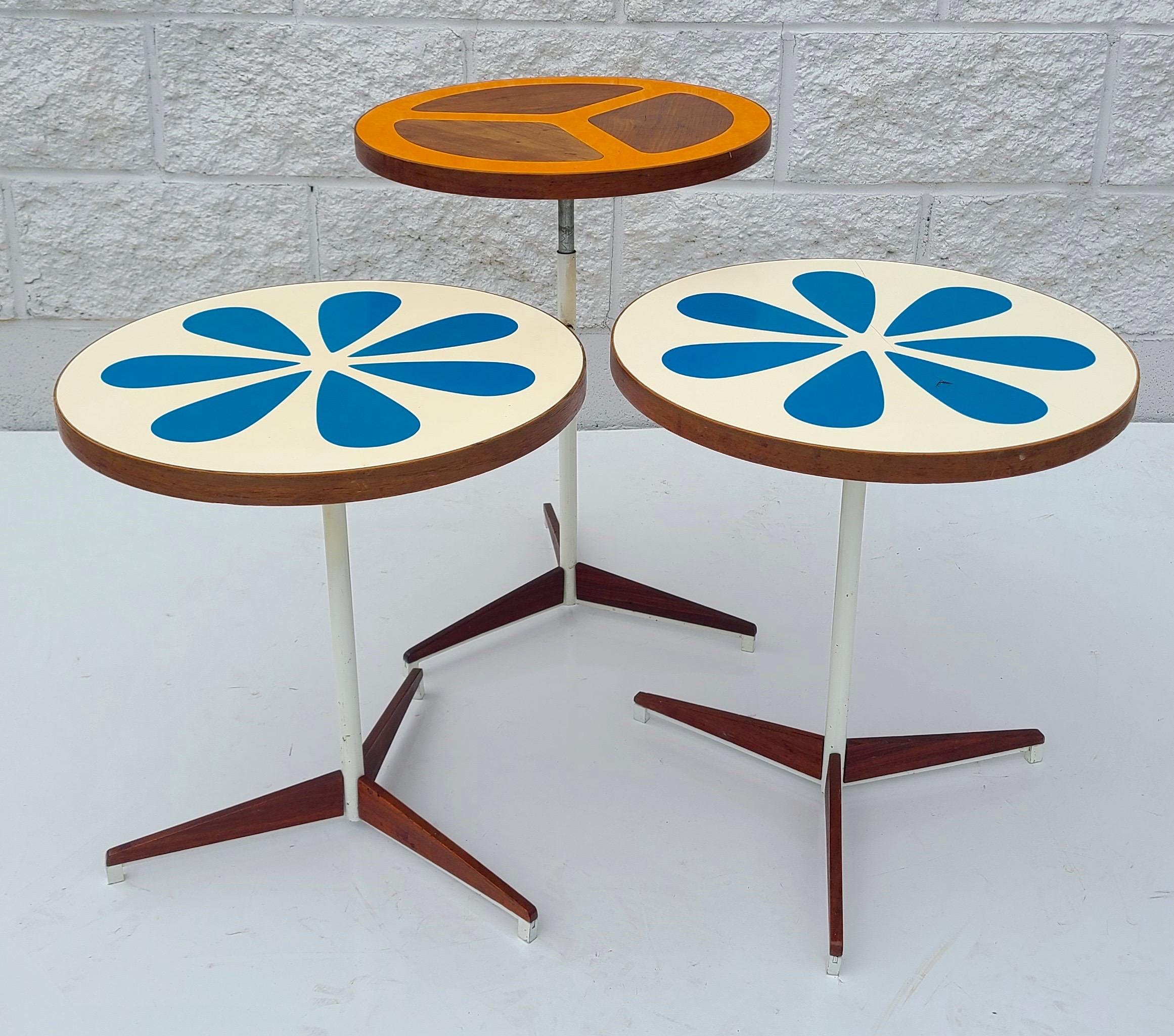 Mid-20th Century Set of 3 Side Tables by Don Savage and Howard McNab for Peter Pepper Products