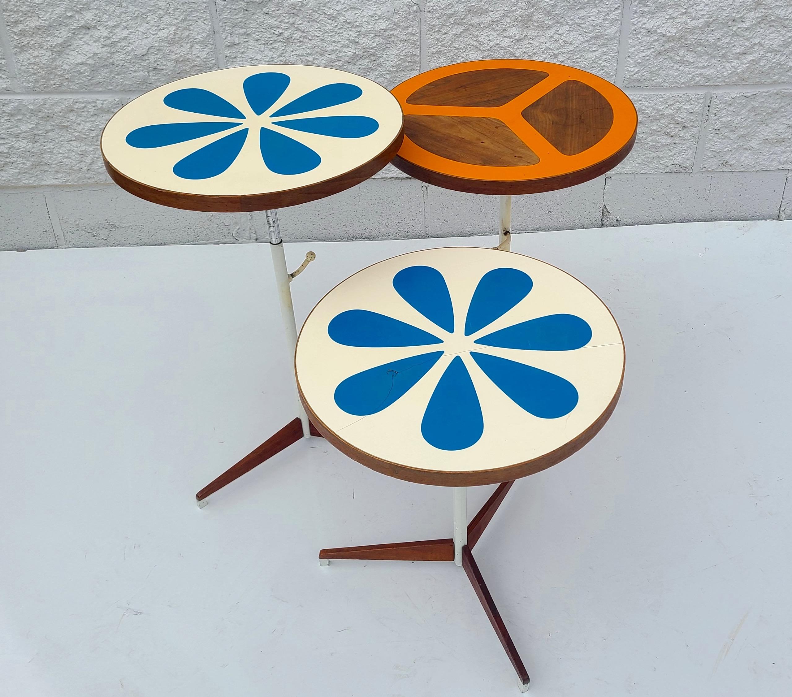 Steel Set of 3 Side Tables by Don Savage and Howard McNab for Peter Pepper Products