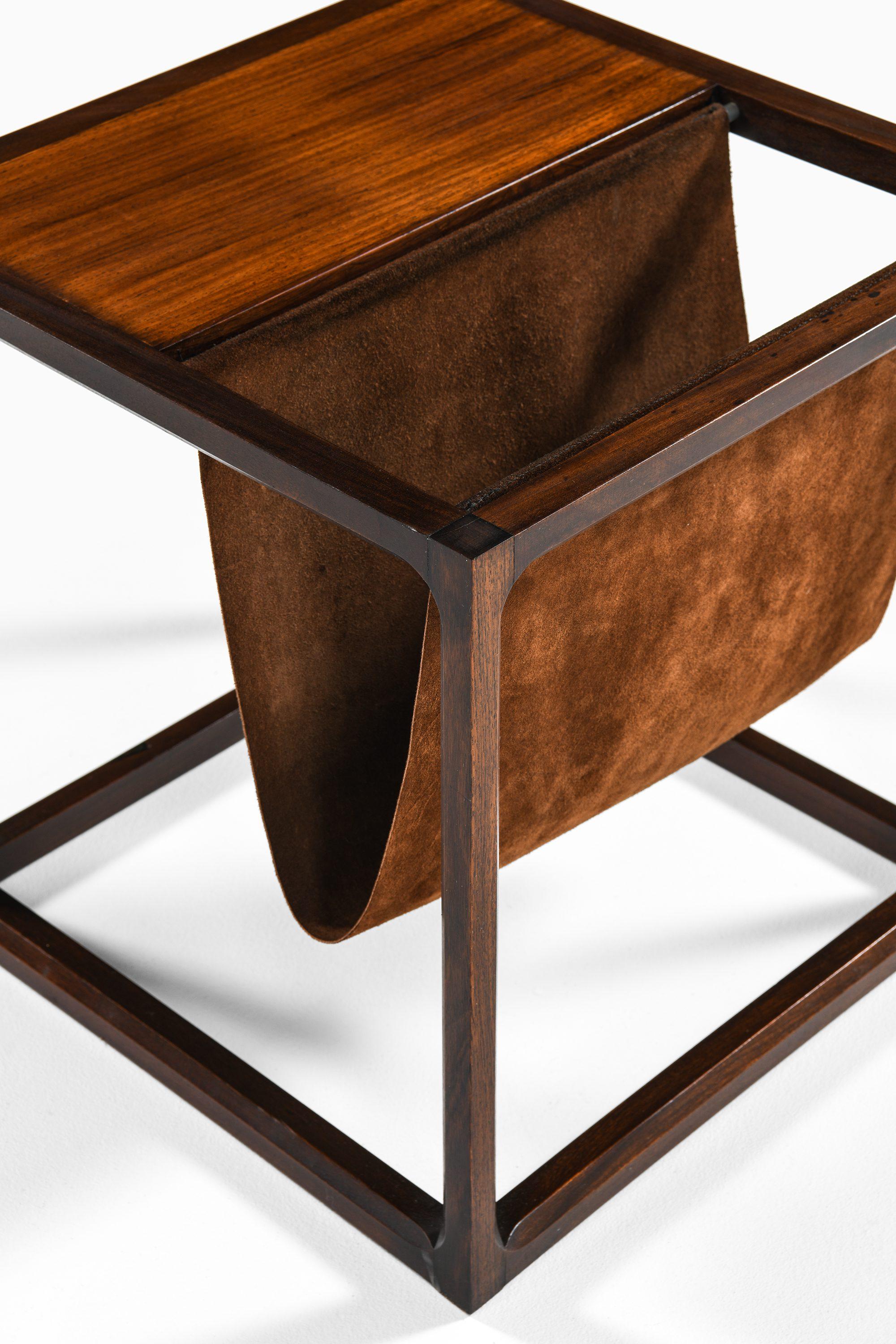 Scandinave moderne Ensemble de 3 tables d'appoint en bois de rose, daim et zinc par Kai Kristiansen, années 1960 en vente