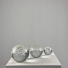 Set of 3 Signed Alfredo Barbini Glass Ornaments for Barbini Murano, Italy, 1980s