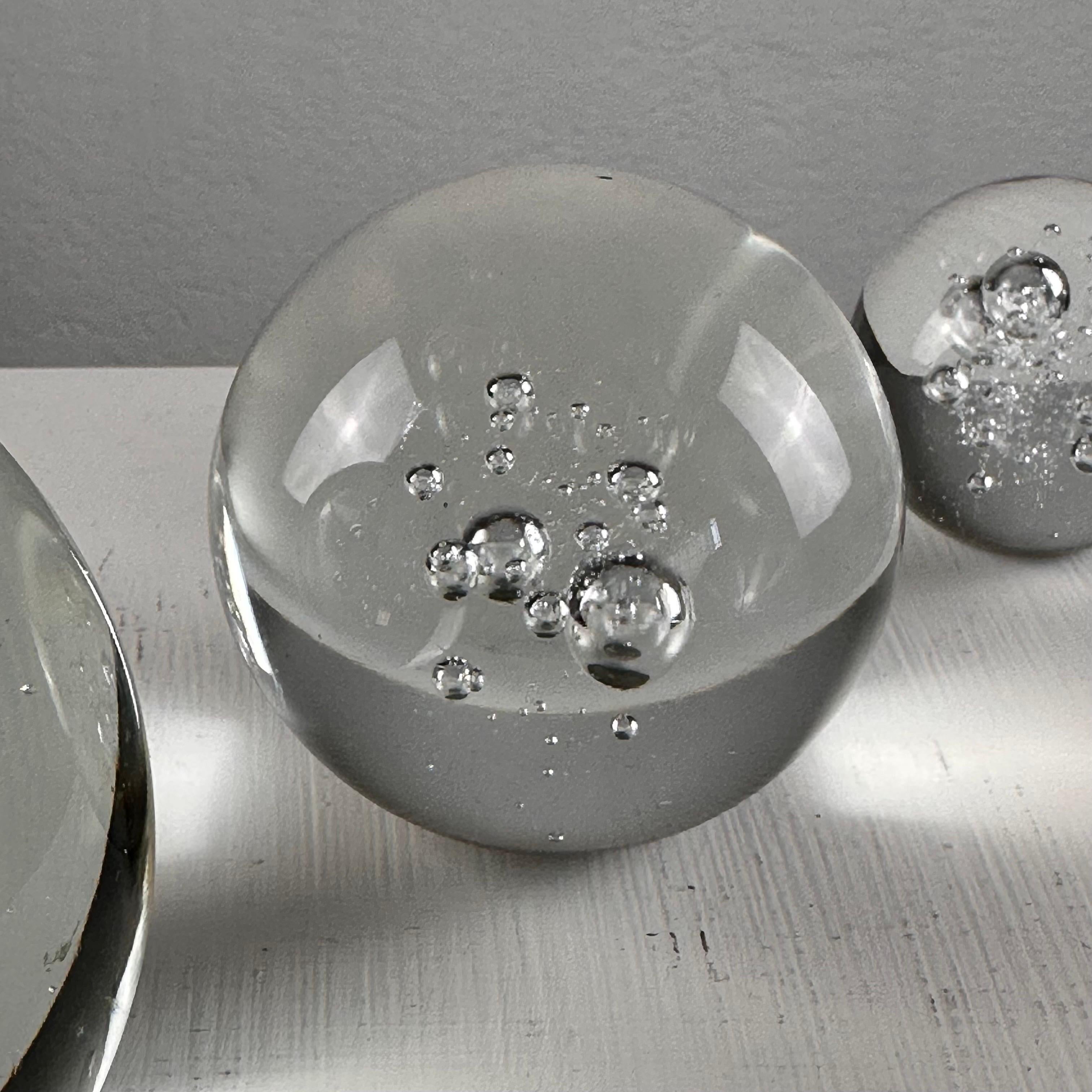 Late 20th Century Set of 3 Signed Alfredo Barbini Glass Ornaments for Barbini Murano, Italy, 1980s For Sale