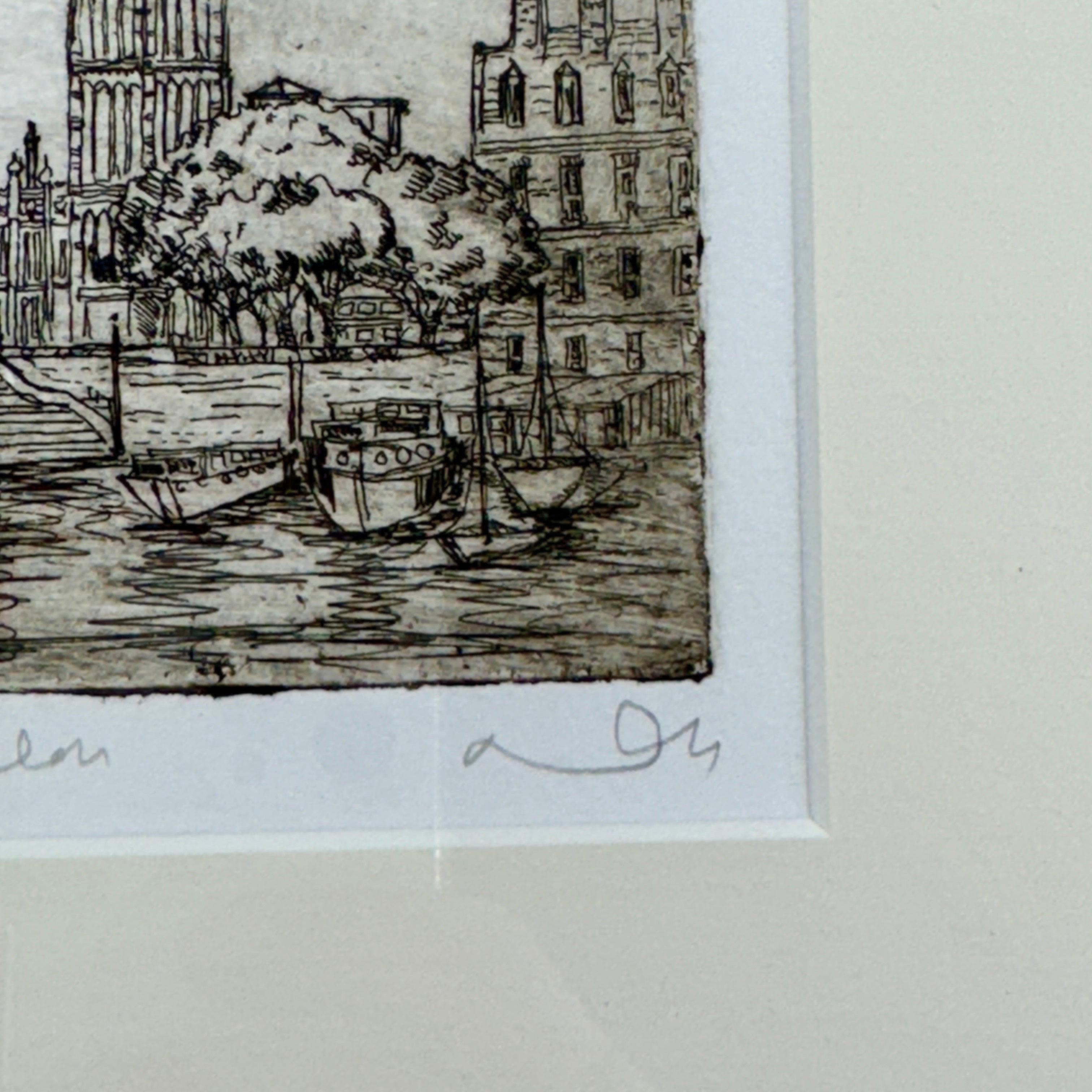 Set of 3 Signed Dorothy Griffiths Etchings of London Scenes For Sale 4