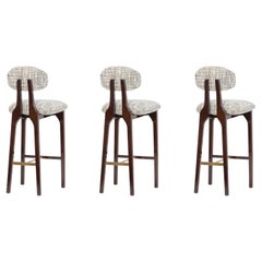 Set of 3 Silhouette Bar Stool, Mix & Brass, Insidherland by Joana Santos Barbosa