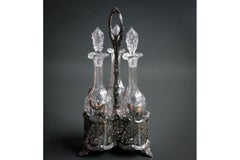 Set of 3 Silver-Plated Decanters, England, Early 20th Century