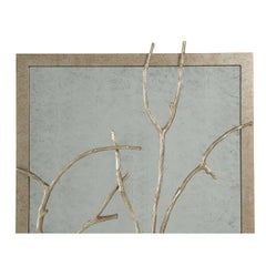 Set of 3 Silvered Metal and Wood Wall Panels