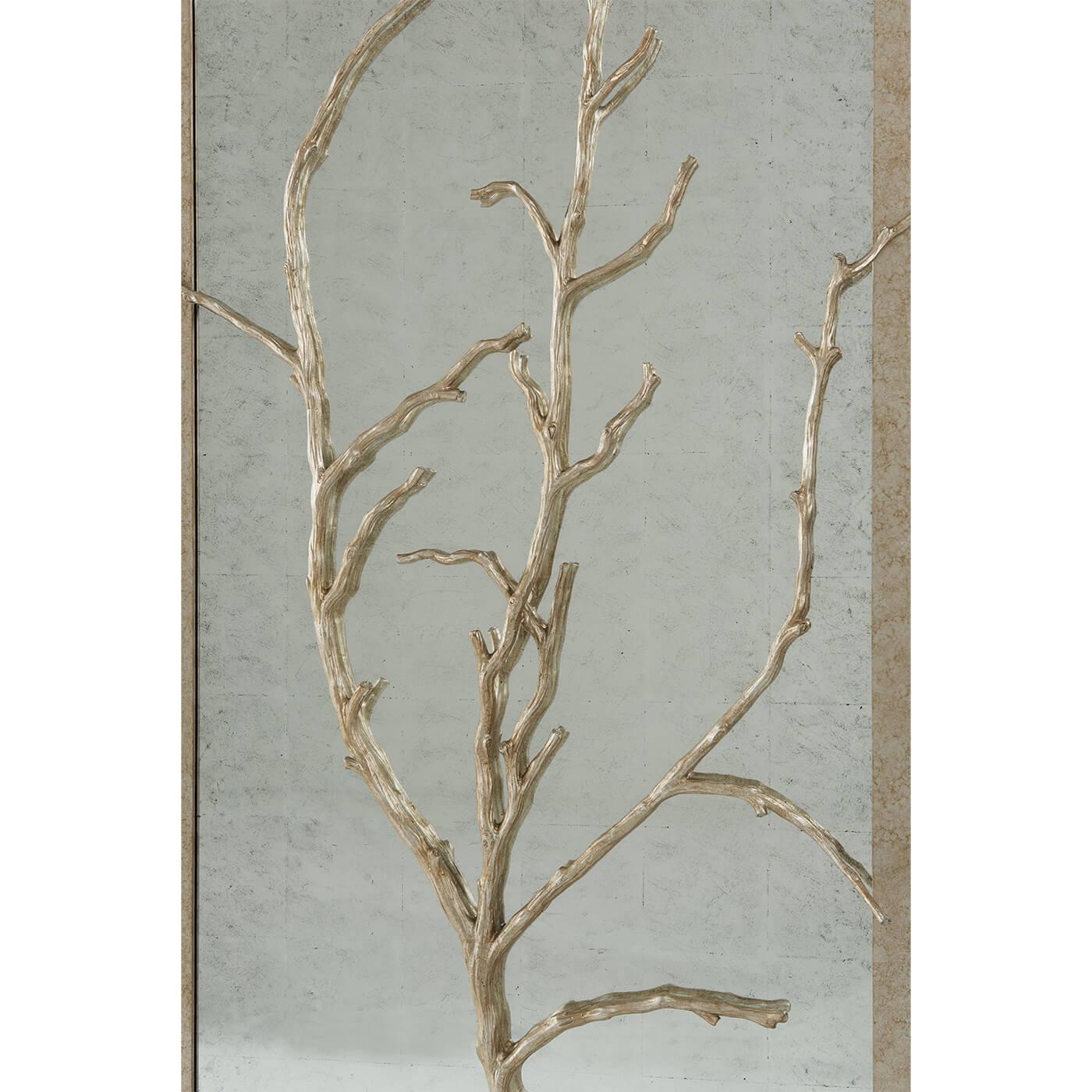 Mid-Century Modern Set of 3 Silvered Metal and Wood Wall Panels For Sale