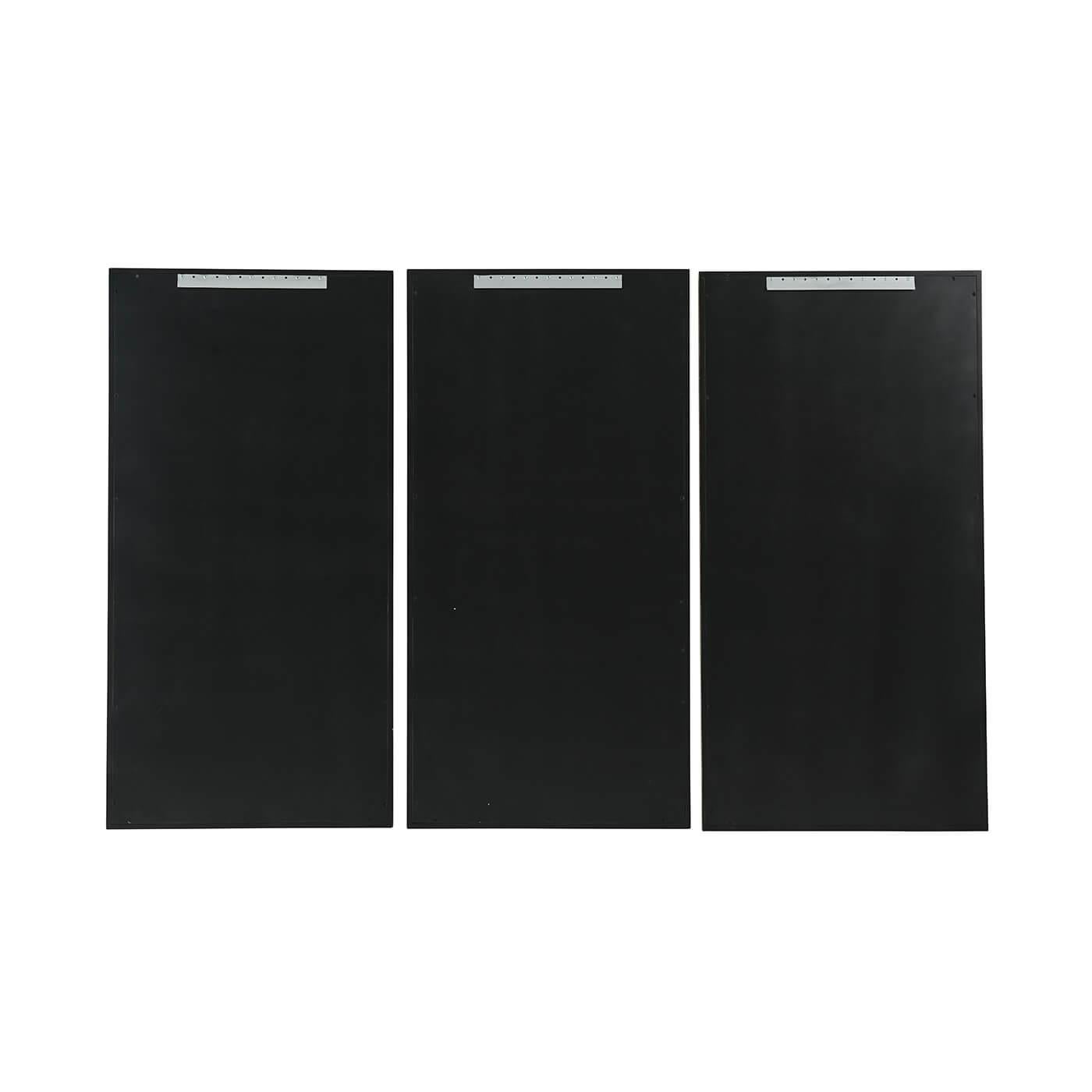 Vietnamese Set of 3 Silvered Metal and Wood Wall Panels For Sale