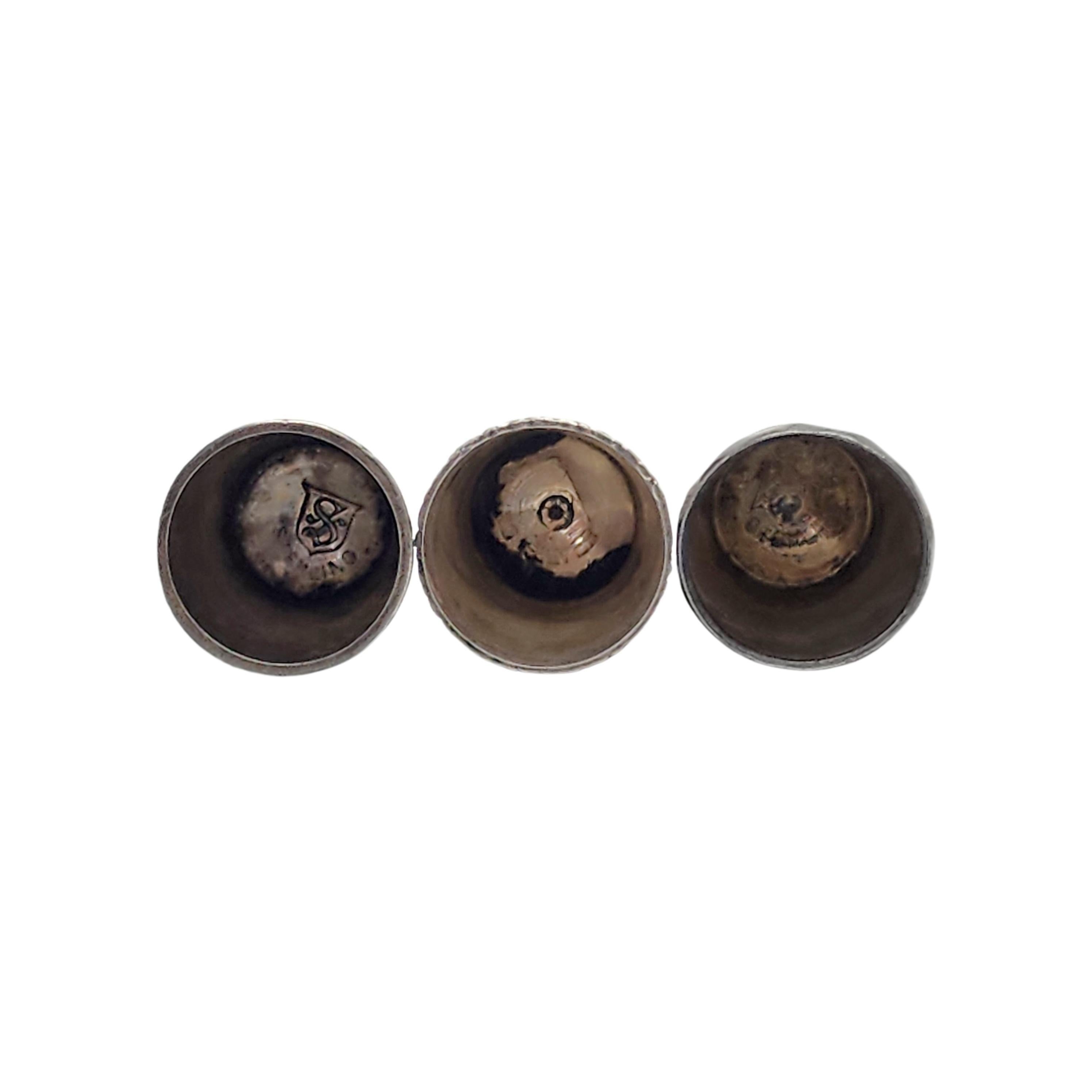 Women's Set of 3 Simon Bros Sterling Silver Thimbles Size 10-11 #15216