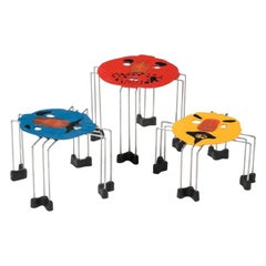 Set of 3, Size XL Triple Play Coffee Table in Red by Gaetano Pesce