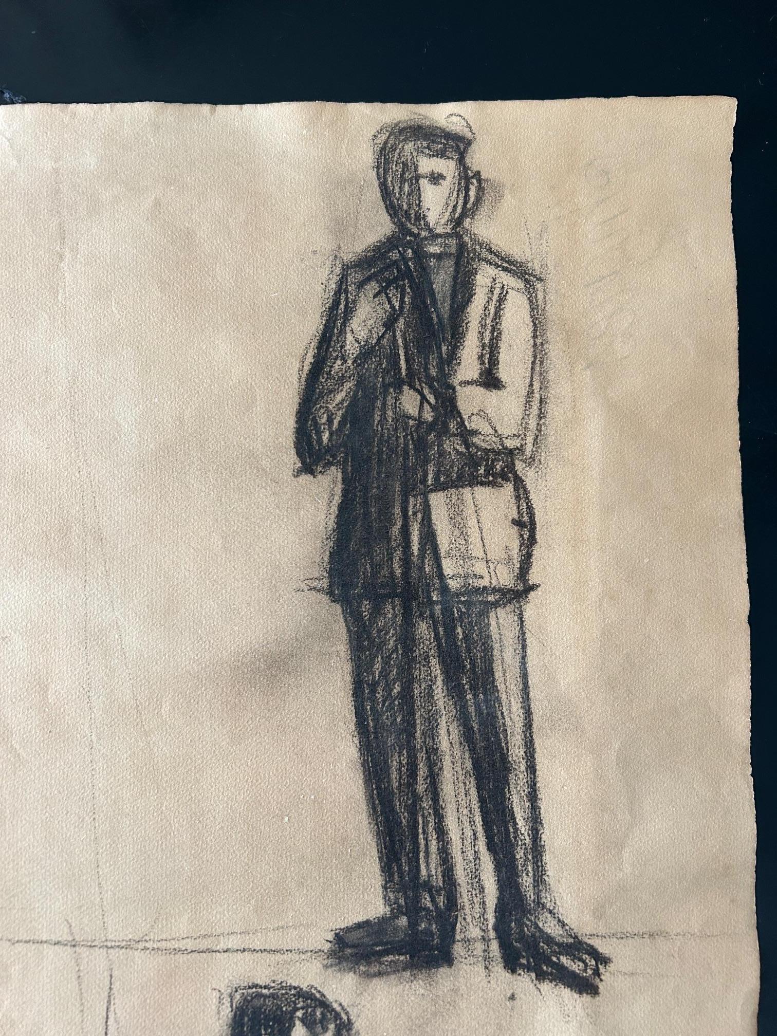 Set of 3 sketch boards of men , 1924 For Sale 4