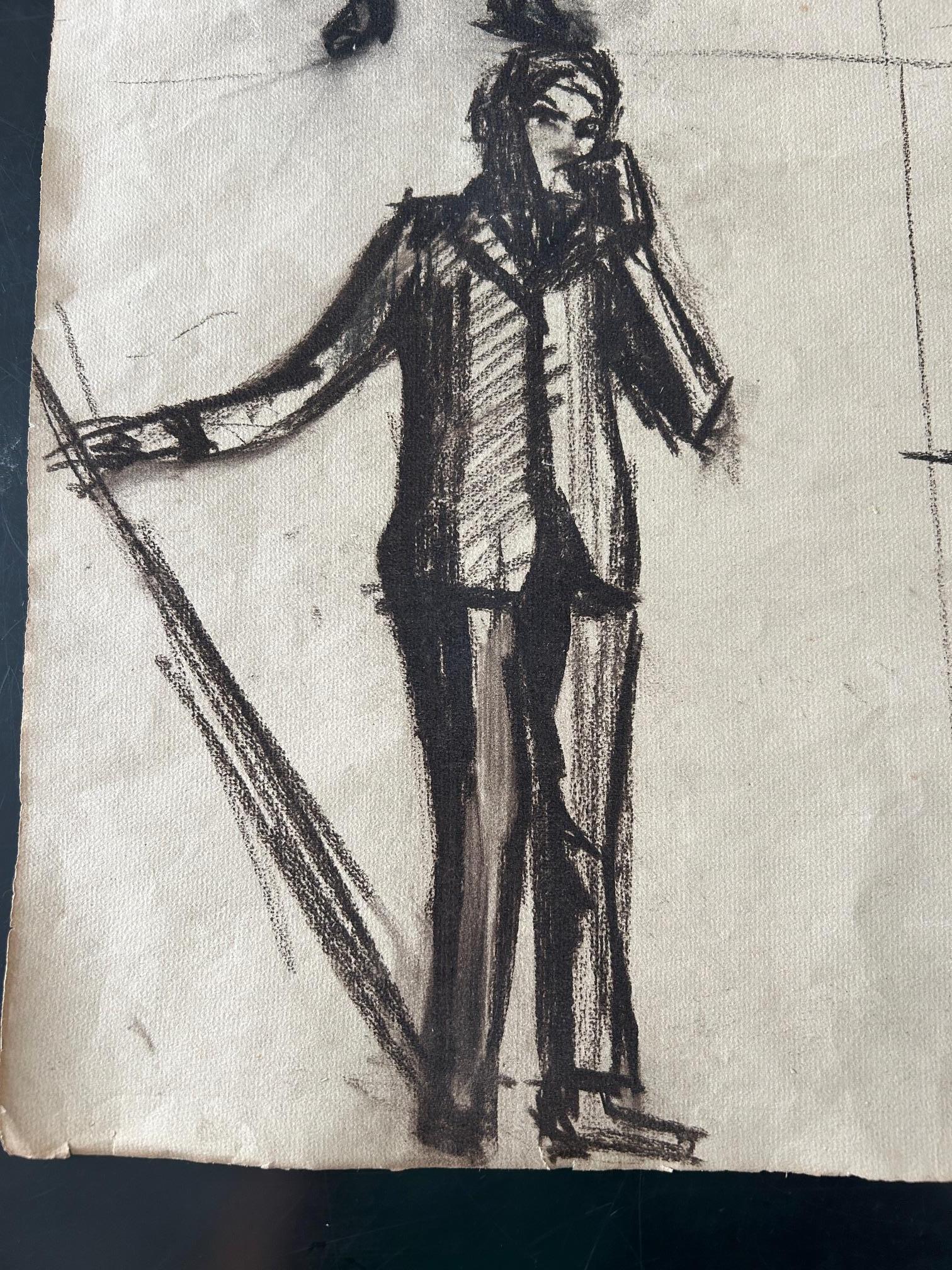 Set of 3 sketch boards of men , 1924 For Sale 7