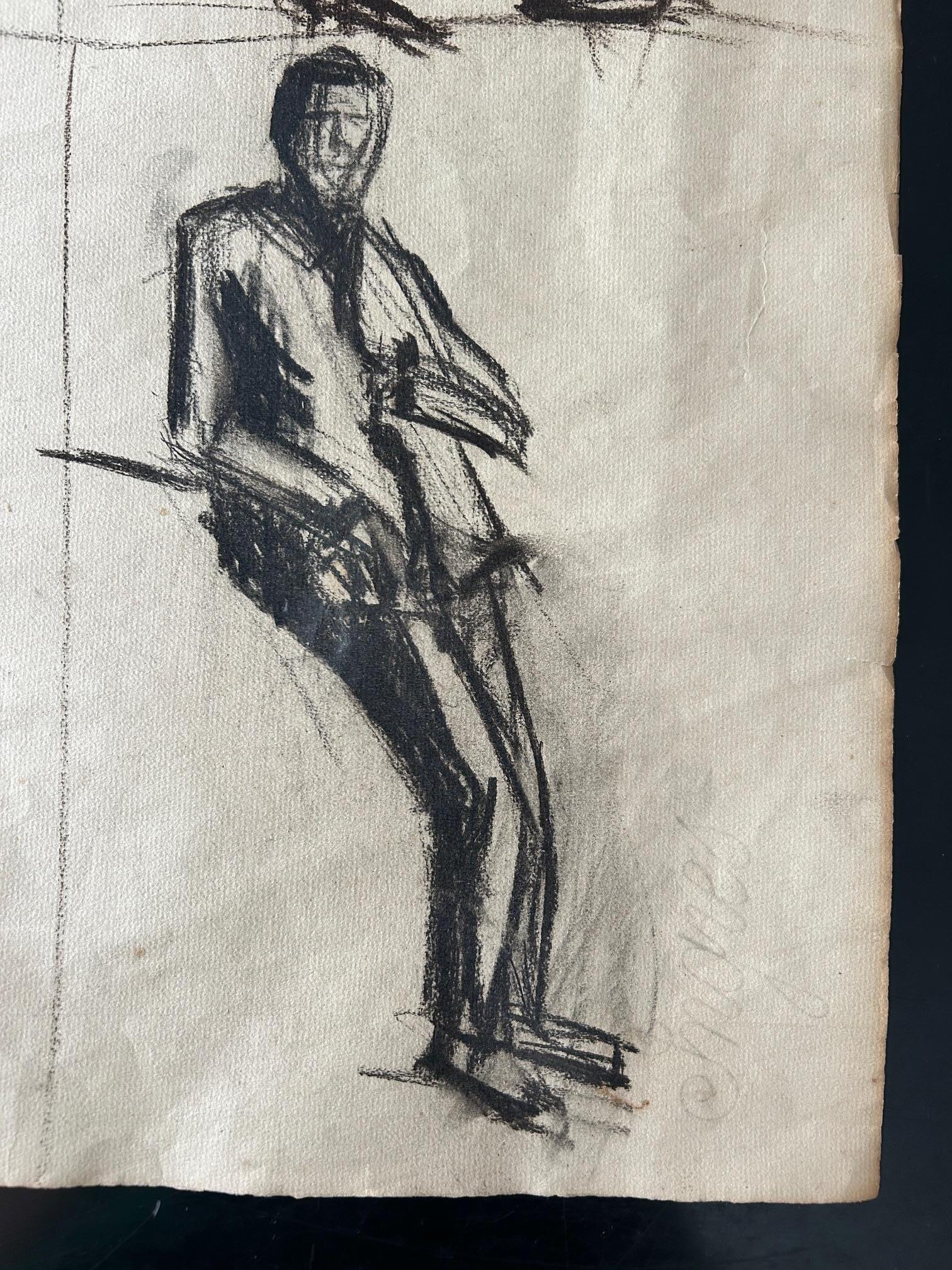 Set of 3 sketch boards of men , 1924 For Sale 9