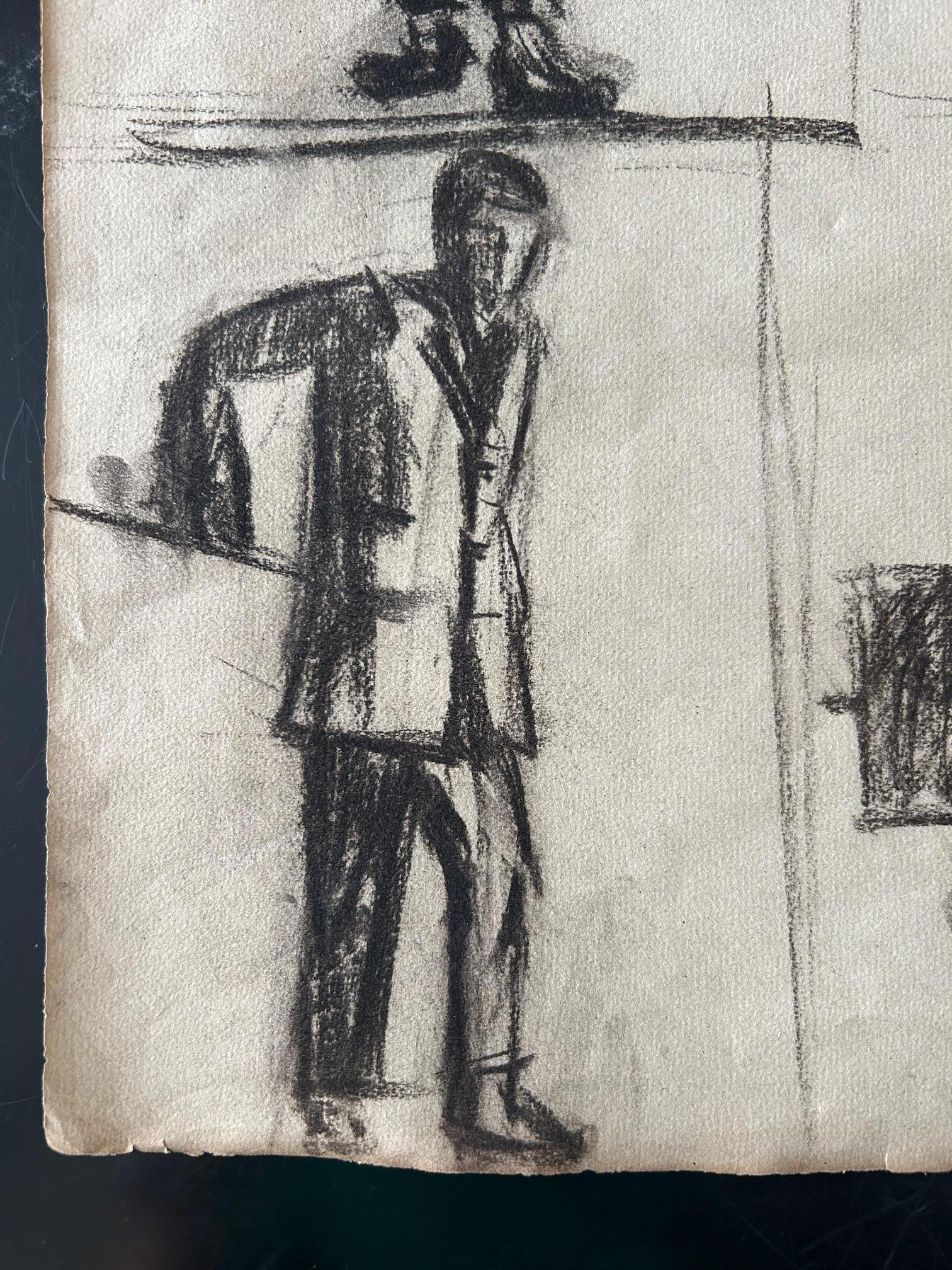 Art Deco Set of 3 sketch boards of men , 1924 For Sale