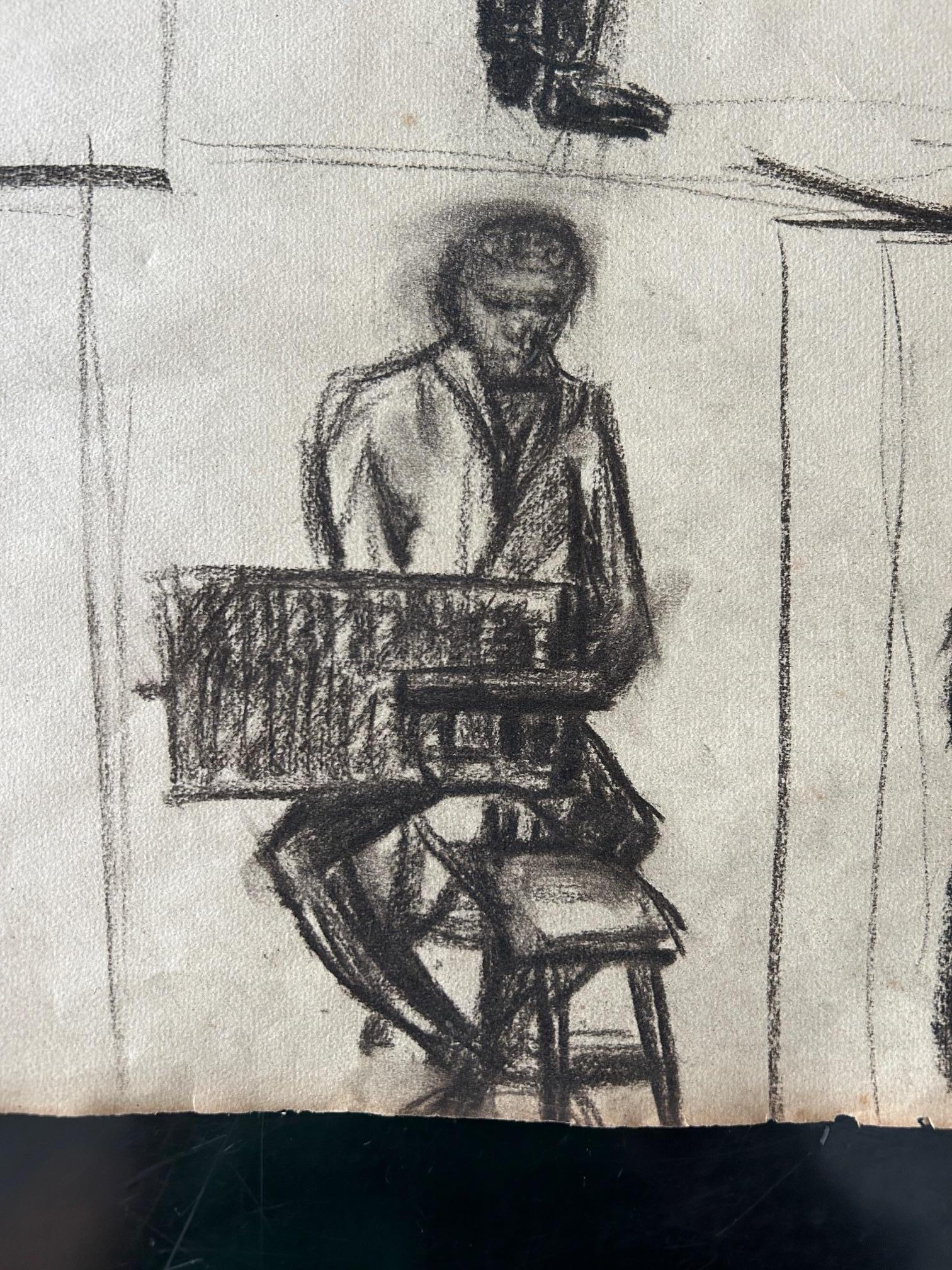 French Set of 3 sketch boards of men , 1924 For Sale