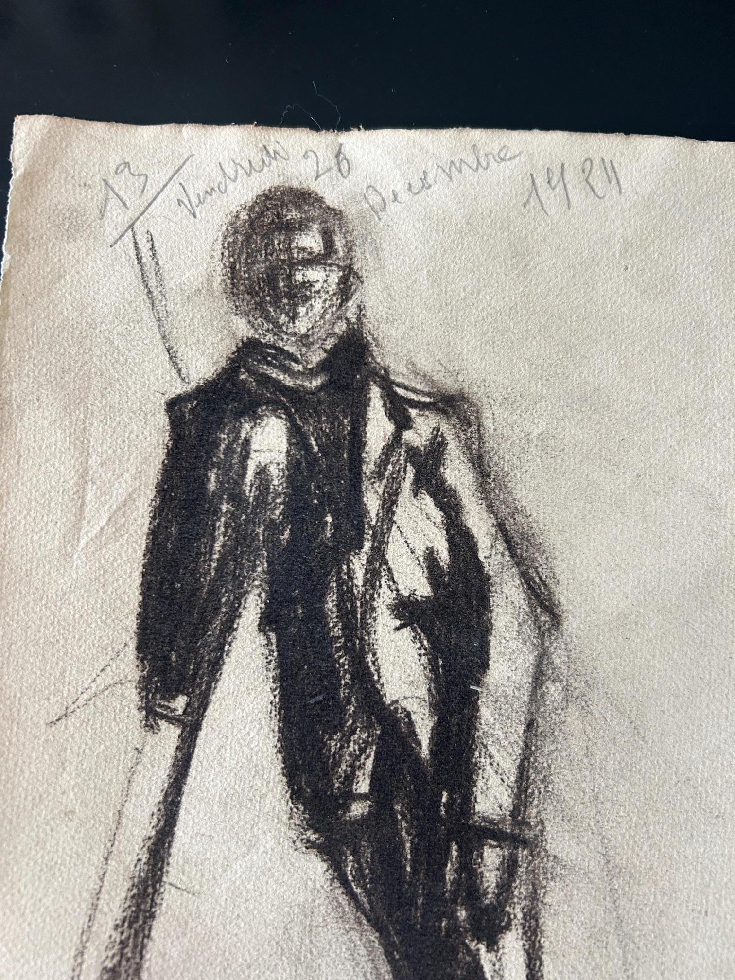 Paper Set of 3 sketch boards of men , 1924 For Sale