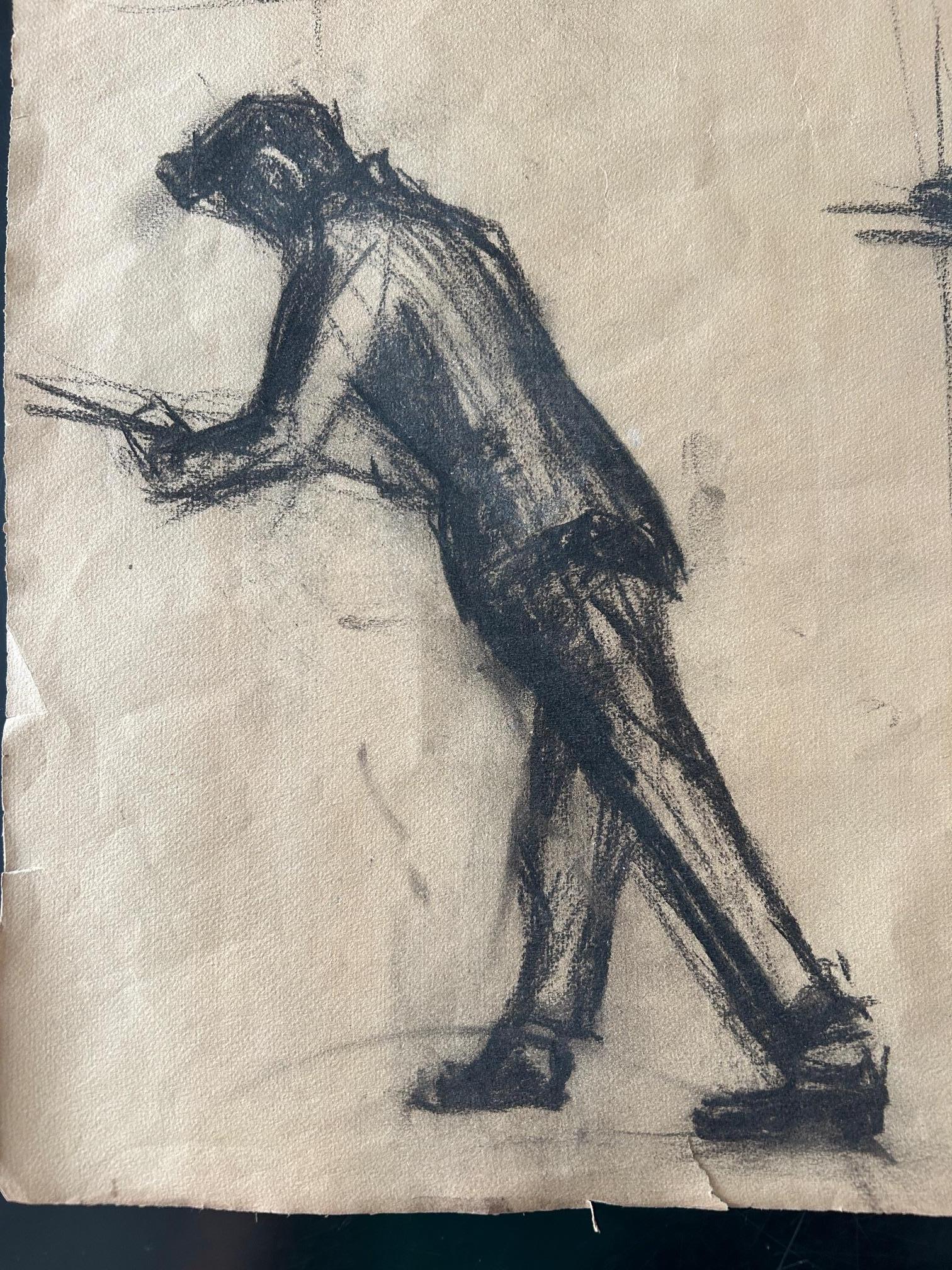 Set of 3 sketch boards of men , 1924 For Sale 2