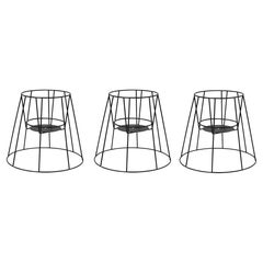 Set of 3 Small Black Cibele Plant Stand by OK Design