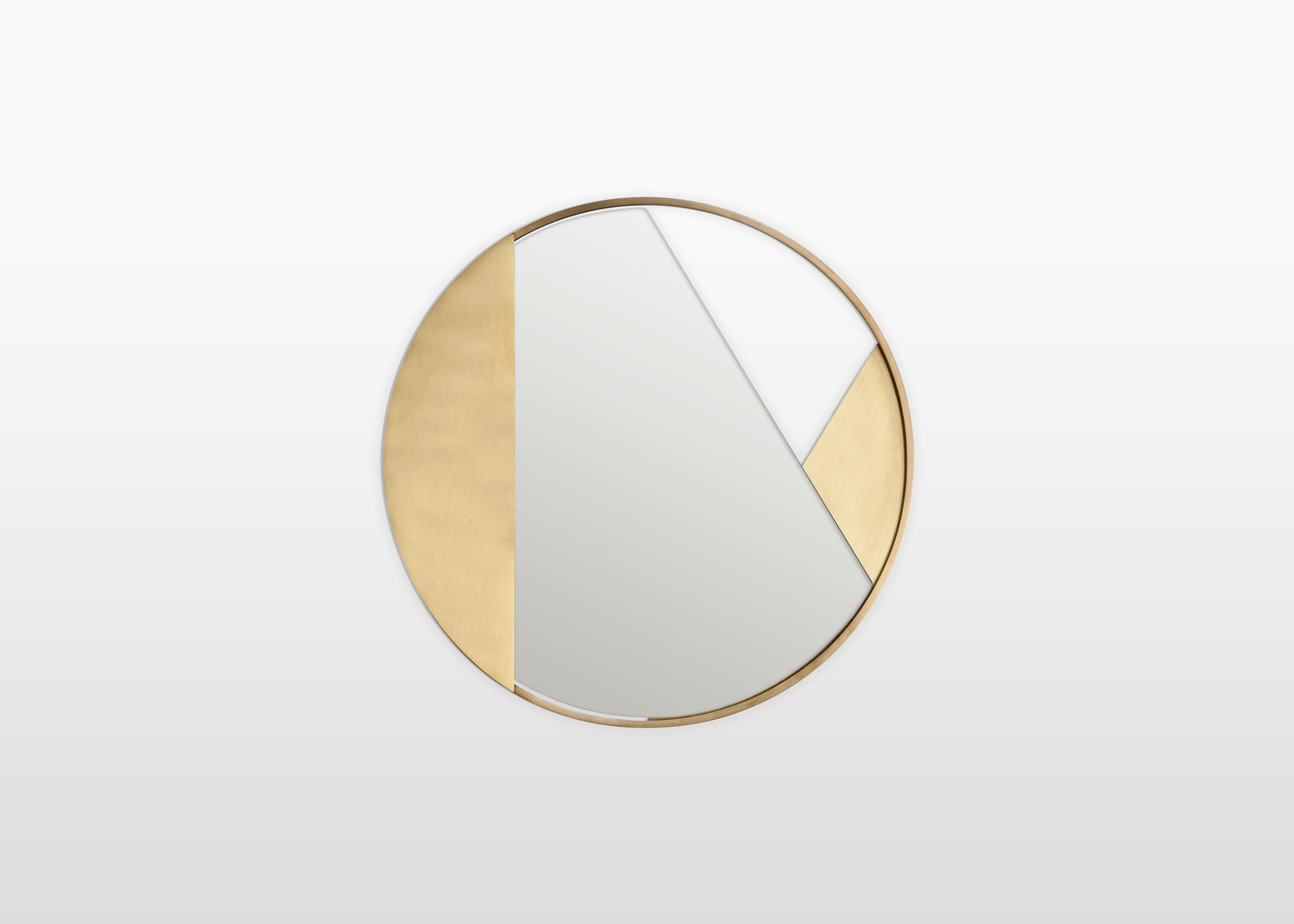 Contemporary Set of 3 Small Brass Edition Mirror by Edizione Limitata