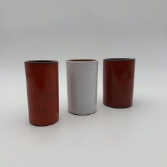 Ensemble de 3 petits vases en céramique dans le style de Georges Inness, années 1950