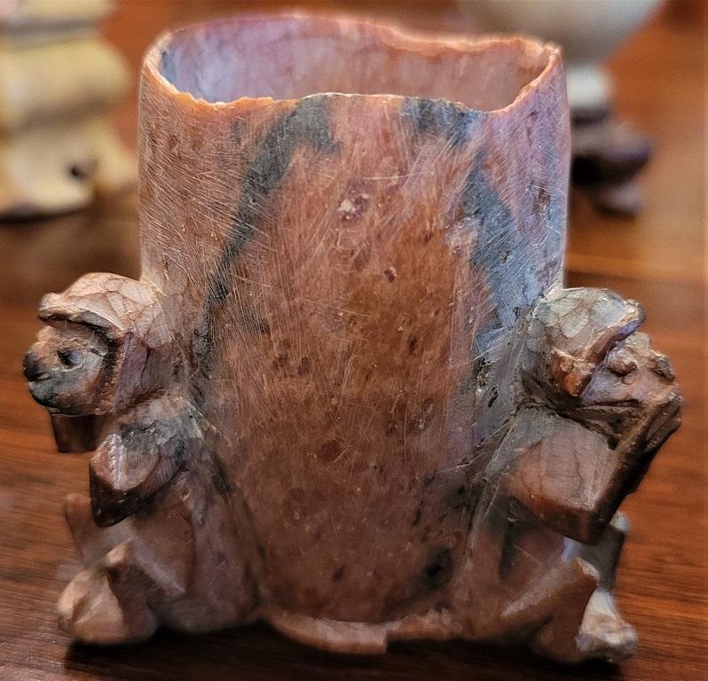 Set of 3 Small Chinese Carved Soapstone Vessels 2