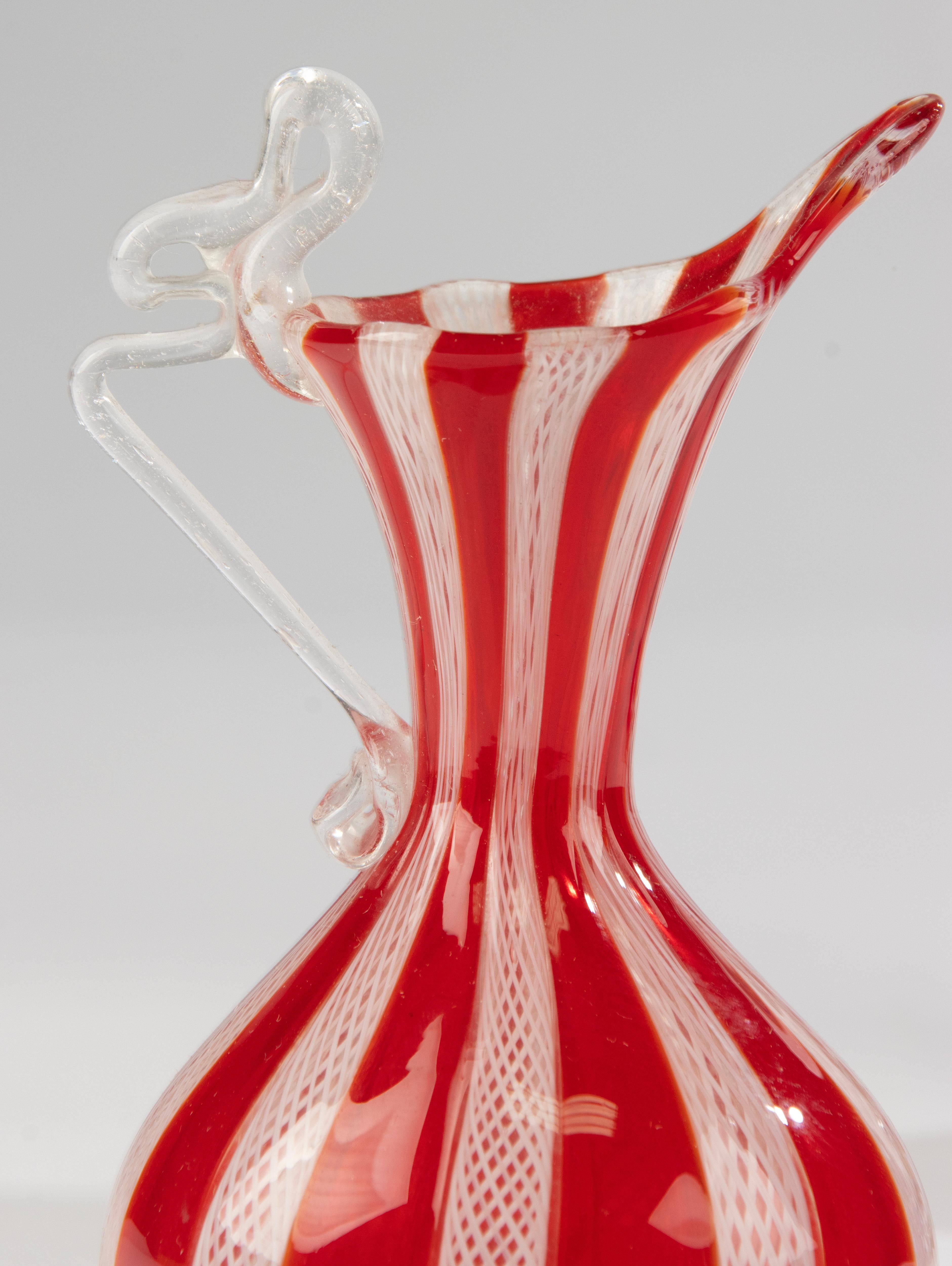 Italiano Set of 3 Small Colorful Murano Glass Vases - Italy - Mid-20th Century in vendita