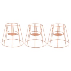 Set of 3 Small Dusty Peach Cibele Plant Stand by OK Design