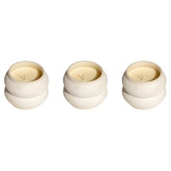 Set of 3 Small Jasmine Scented Ceramic Candles by Hatsu